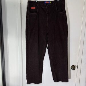 Gmpyre Teen Fashion Men's Corduroy Relaxed Slouchy Pants in Deep Brown size 40